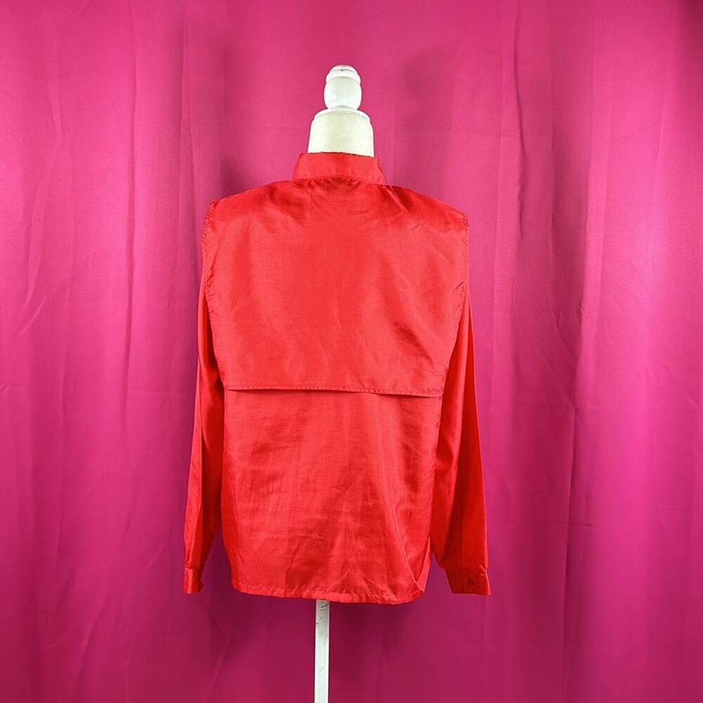 Vintage 80s 90s Shapely‎ Boxy red button down blouse, size 14 - Picture 2 of 9